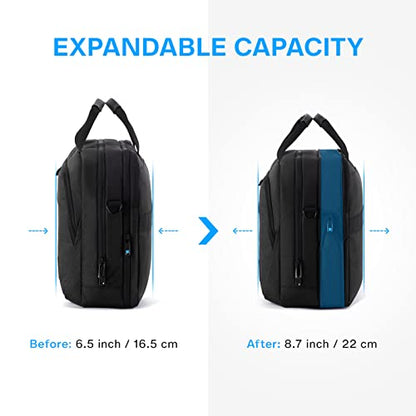 BAGSMART 17.3 Inch Laptop Bag, Expandable Computer Bag Laptop Briefcase Men Women,Laptop Shoulder Bag,Work Bag Business Travel Office, Black - color: Black-17.3 Inch
