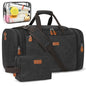 TIBES Duffle Bags for Travel Expandable 50L Canvas Weekender Bag, Overnight Bag Travel Duffel Bag for Men Women Carry On for Travel Weekend Overnight Gym, Durable & Water-Resistant - color: 4-Dark Grey