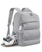 BAGSMART 30L Travel Backpack for Women, Carry on Backpack for Airplanes, Gym Backpack with Shoe Compartment, Lightweight Travel Bag Fits 15.6 Inch, Water-Resistant, Grey - color: Grey