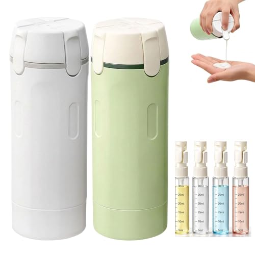 4 in 1 Travel Dispenser Bottle,Leak Proof Refillable Bottles Store Shampoo, Lotion and More,Transparent with Scale, Easy Squeeze Use, Lightweight & Portable Perfect for Travel,Gym,Camping (MIX-2Pcs) - color: Mix-2pcs