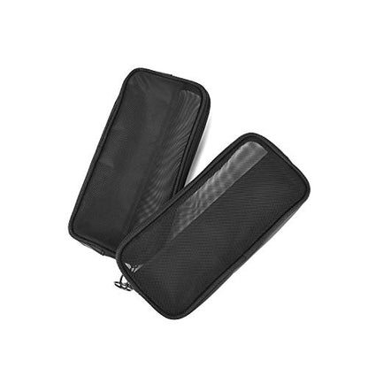 Patu Mesh Travel Toiletry Bag, Transparent Standing Pouch, Portable Shaving Washing Kits Organizer, Personal Care Trip Case, Pack of 2 (Size M), Black - size: Medium (Pack of 2)