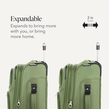 SWISSGEAR Sion Softside Expandable Spinner Luggage Durable Lightweight Travel Suitcase, Evergreen, 3-Piece Set (Carry-On/Medium/Large) - color: Evergreen, size: 3-Piece Set (Carry-On/Medium/Large)