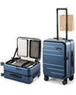 LUGGEX Carry On Luggage Top Opening, FLA Aluminum Frame Trunk Style Luggage, Polycarbonate Hard Shell Suitcase (FX-Enhance, Blue, 20 Inch, 38L) - color: Blue
