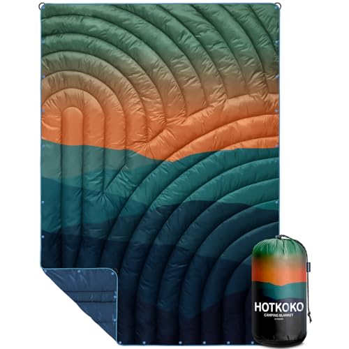 Camping Blanket,Lightweight Puffy Printed Camping Blanket Packable Outdoor Blanket for Camping,Traveling, Stadium, Hiking, Picnics - color: Dawn, size: 52x75"