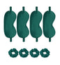 Satin Eye Mask 8Pcs Silk Sleep Masks Silky Blindfold Eyeshade Blackout Eyes Cover Scrunchies Hair Ties Travel Wedding Gifts - color: Peacock Green
