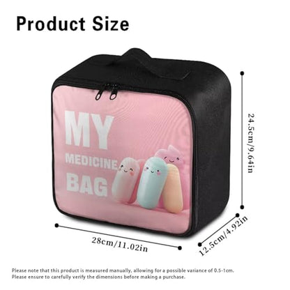 First Aid Kit Bag Empty Pink Color-Coded Emergency Medical Pouch for Hospitals Schools and Home Use Constructed with Tear-Resistant Fabric - color: Pink Cartoon