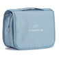 L&FY Hanging Travel Toiletry Bag Women's Cosmetic Organizer Makeup Case Pouch Men's Shaving Kits With Handle (Canvas Blue) - color: Canvas Blue, size: Compact Size