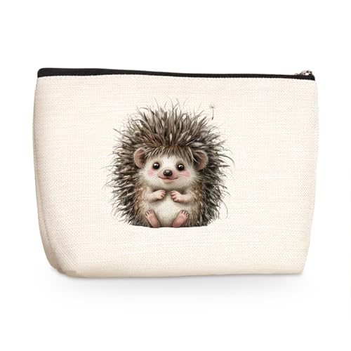 Wenboco Cute Hedgehog Makeup Bag, Travel Organizer Zipper Pouch Hedgehog Makeup Case Cosmetic Bags for Women, Portable Pouch Purse Travel Toiletries Accessories, Christmas Birthday Gifts for Women - color: Multicolor 1524