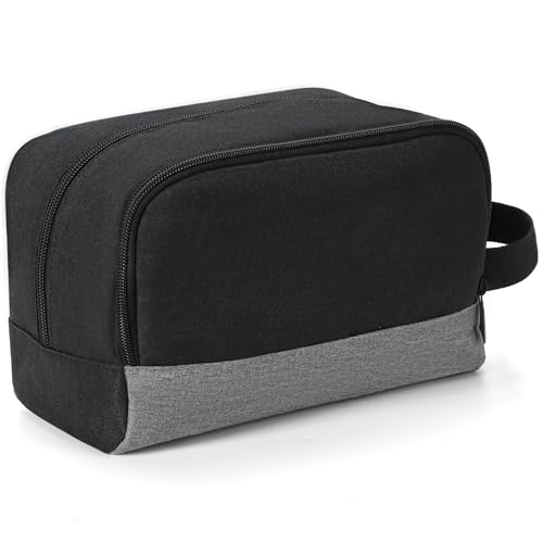 Elviros Travel Toiletry Bag for Men Hanging Dopp Kit Shaving Bag Toiletries Organizer Small Tool Medicine Hygiene Bag for Traveling Pouch(Dark Grey,Large) - color: Dark Grey, size: Large