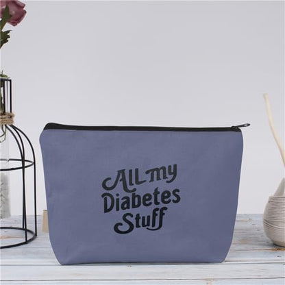 Medicine Storage Pouch with Diabetes, Medicines Bag, and Medical Supply Designs, White Canvas Zipper Cases, Multi-Use Functionality (Gift for Birthdays, Graduation, Christmas) (Style G) - style: Style G