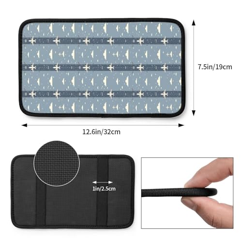 Airplanes and Runways 1 Print Car Center Console Cover Universal Neoprene Car Armrest Storage Box Decoration Protector Pad for Car Truck SUV, Interior Accessories