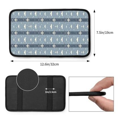 Airplanes and Runways 1 Print Car Center Console Cover Universal Neoprene Car Armrest Storage Box Decoration Protector Pad for Car Truck SUV, Interior Accessories