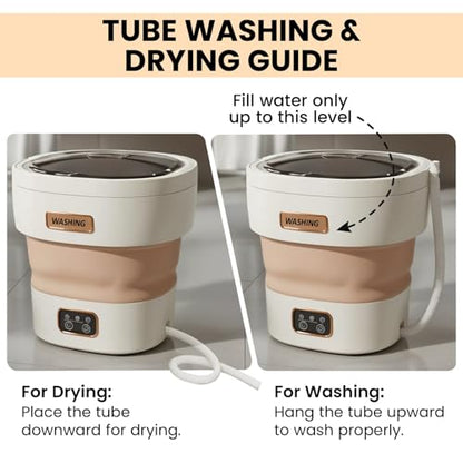 portable washing machine15L with Spin Basket – Small Washer portable for Underwear, Delicate Clothes, and Light Laundry – Ideal for Apartments, Dorms, Hotels, and Camping.