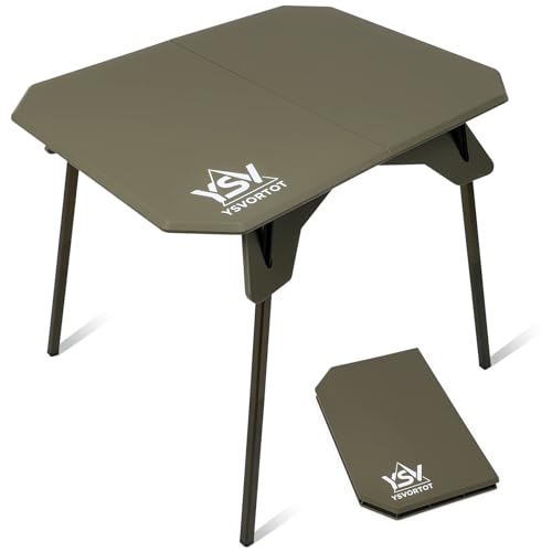 Ultralight Folding Camping Table - 2 Height Adjustable Portable Outdoor Picnic Beach Desk with Carry Bag,Compact for Backpacking,Camp,Travel,Patio - color: Green