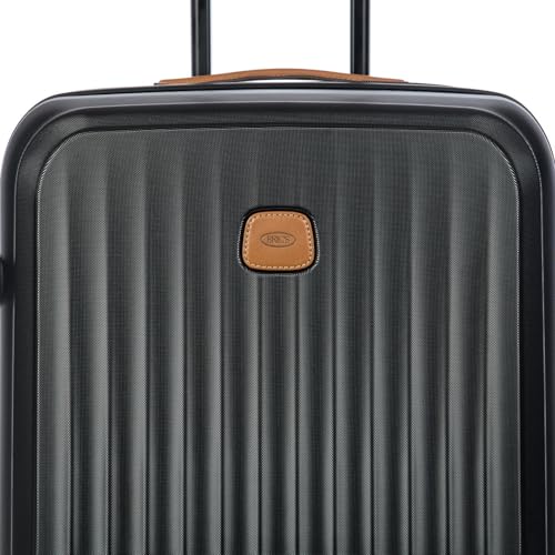 Bric's Taormina Ultra-Light Checked Luggage – Expandable Hard Shell Suitcase with TSA Lock, Anti-Tamper Zippers & 360 Spinner Mobility Wheels - 27 Inch, Black - color: Black, size: Checked-Medium