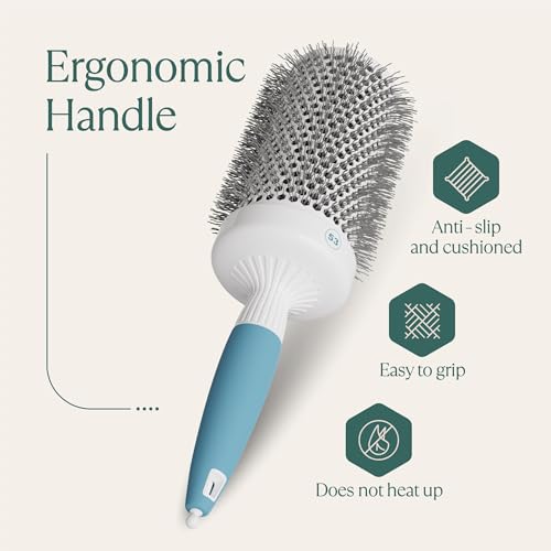 Professional Round Brush for Blow Drying - Large Ceramic Ion Thermal Barrel Brush for Sleek, Precise Heat Styling and Maximum Volume - Lightweight Hair Brush for Smooth, Manageable Hair (2 Inch) (Not Electrical) - size: 2 Inch