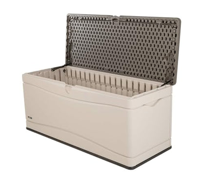 LIFETIME 60012 Extra Large Deck Box, 130 Gallon, Desert Sand/Brown - color: Desert Sand/Brown, size: 130 Gallon