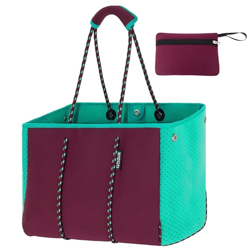 QOGiR Multipurpose Gym Beach Bag, Light Weight, Large, Sports … … - color: Wine Red and Mint, size: X-Large