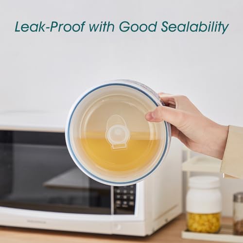 vancasso 36 oz Ceramic Bowls with Lids Set of 4, 6 Inch Food Storage Containers & Prep Bowls for Leftovers, Soup, Cereal, Meal Prep, Office Lunch, Microwave & Dishwasher Safe, Series SIMI - size: 36 OZ (Set of 4)
