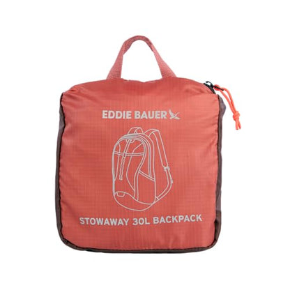 Eddie Bauer Stowaway Packable Backpack | Travel | Outdoor | Lightweight | Foldable | Durable | Ripstop Polyester | 30L - Maroon - color: Maroon, size: 30L