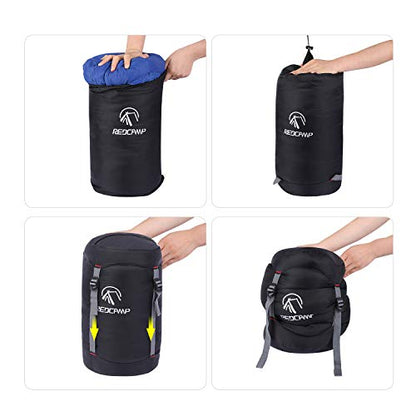 REDCAMP Nylon Compression Stuff Sack, 10L/17L/27L/40L Lightweight Sleeping Bag Compression Sack Great for Backpacking, Hiking and Camping,Blue/Yellow/Army Green/Black - color: Black, size: X-Large