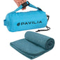 PAVILIA Travel Blanket Airplane Compact with Bag, Lightweight Soft Fleece Plane Blanket Long Flights, Camping Road Trips, Packable Travel Gift Essentials with Luggage Backpack Strap, 65x40, Teal Blue - color: Teal Blue
