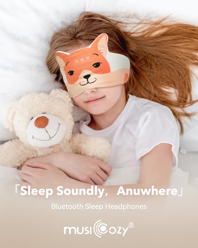 MUSICOZY Sleep Headphones Mask Headband Headphones Masks Bluetooth 5.4 Sleep Mask for Kids Wireless Earphones Masks Sleeping Eyemask for Travel