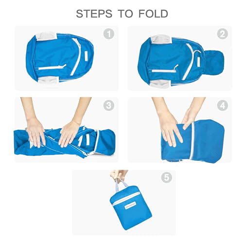 35L Foldable Waterproof Backpack For Outdoor Sports Travel Inside Wet Clothes Compartment Packable For Multiple - color: 1blue