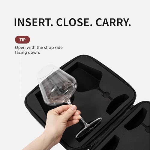 Woven Hardshell 2-Glass Wine Glass Case for Riedel (Glasses Not Included), Protective Stemware Carrier with Precision-Cut Multi-Fit EVA Foam for Travel and Storage - size: Riedel Multi-fit