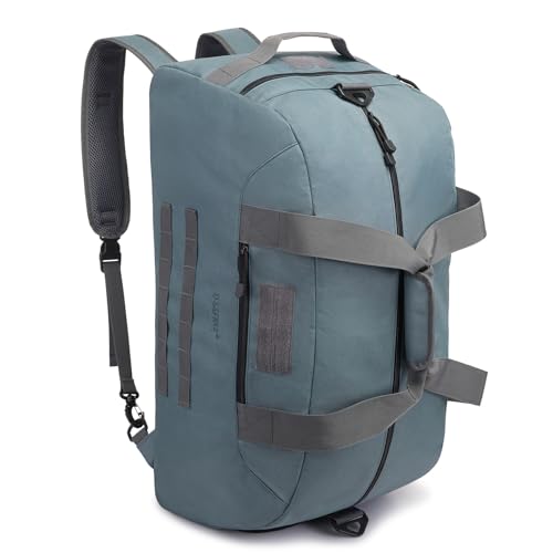 G4Free 70L Large Tactical Duffle Bag Men Sports Gym Backpack with Shoes Compartment Military MOLLE Duffel Backpack (Grey) - color: Grey
