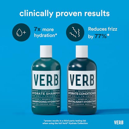 VERB Hydrate Shampoo + Conditioner Duo - Cleanses + Nourishes Dry + Frizzy Hair to Smooth + Reduce Frizz - Amber + Warm Jasmine Scent - size: 12 Fl Oz (Pack of 2)