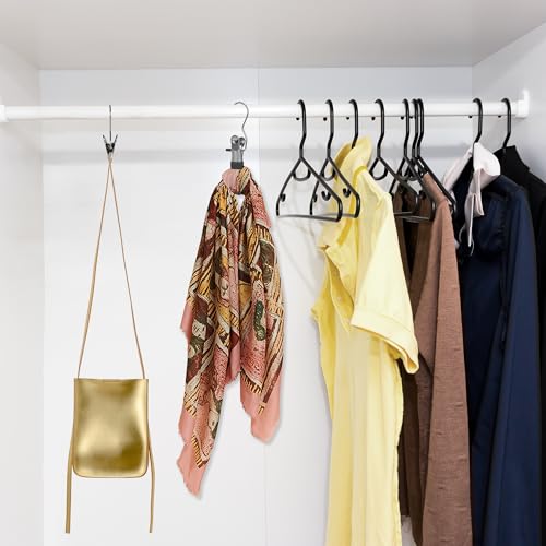 80 Pcs Boot Hanger Clips for Closet, Laundry Hanging Hooks with Clips, Portable Single Clip Boot Hangers Bulk for Travel Socks Pants Hats Towels (Black)