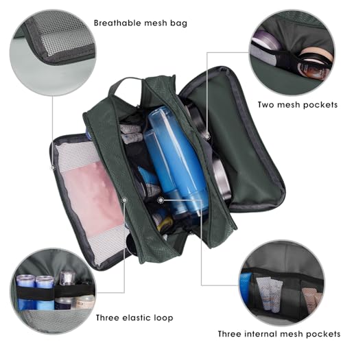 Toiletry Bag for Men Hanging Dopp Kit Water Resistant Shaving Bag Small Toiletry Bag for Traveling (Pure Gray) - color: Pure Gray