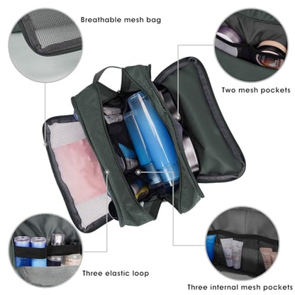 Toiletry Bag for Men Hanging Dopp Kit Water Resistant Shaving Bag Small Toiletry Bag for Traveling (Pure Gray) - color: Pure Gray