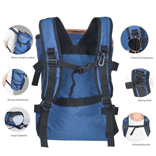 35L Foldable Waterproof Backpack For Outdoor Sports Travel Inside Wet Clothes Compartment Packable For Multiple - color: 2blue