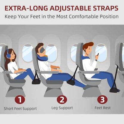 SZXYX Foot Hammock for Plane Travel (2 Pack), Memory Foam Airplane Foot Hammock Provides Foot Rest for Air Travel, Portable Airplane Travel Essentials & Long Flight Must Haves