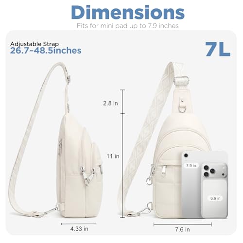 Anti Theft Sling Bag for Men & Women, Lightweight Puffer RFID Crossbody Bag for Travel, Commuting & City Walking, Hands-Free Everyday Essentials Bag White - color: White(ivory)