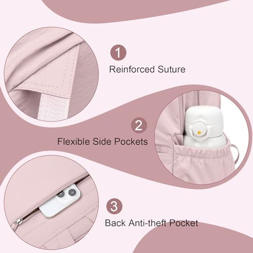 GOLF SUPAGS 13L Mini Backpack Lightweight Nylon Daypack for Women, Small City Pack, Versatile Ladies Backpack for Shopping & Travel, Light Pink - color: Light Pink, size: 13 Liters