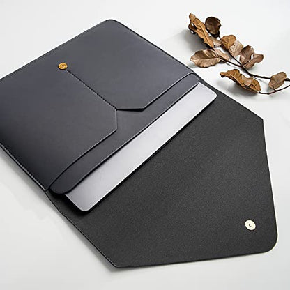 PU Leather Laptop Sleeve Compatible with New 14 inch MacBook Pro A2992 A2918 A2442,Old MacBook Pro Air 13, Surface Laptop 13.5, Thinkpad X1 Carbon 14 Set of 4PCS Color Dark Grey - color: Dark Grey, size: 14Inch Laptop