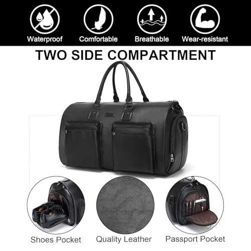 Modoker Rolling Garment Bag for Travel Wheeled Duffel Bag Luggage Suit Travel Bags for Men and Women,3 in 1 Carry on Convertible Garment Bag with Wheels,Black - color: D-Black