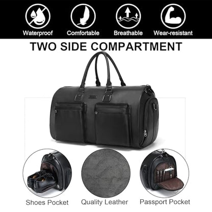 Modoker Rolling Garment Bag for Travel Wheeled Duffel Bag Luggage Suit Travel Bags for Men and Women,3 in 1 Carry on Convertible Garment Bag with Wheels,Black - color: D-Black