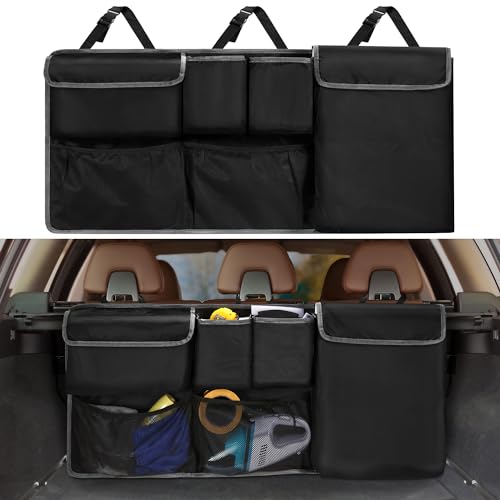 XHRING Car Trunk Organizer Storage Backseat Hanging Bag for Jeep Wrangler Grand Cherokee Renegade Cherokee Compass JL Wagoneer Patriot Liberty JK TJ Commander 2/4 Door SUV Accessories 2000-2025 2026