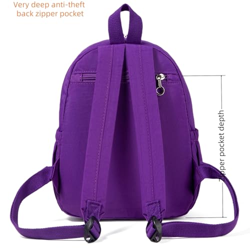 AOTIAN Mini Lightweight 11.8 Inch Backpack Durable Travel Hiking Women and Girls Small Daypack, 7 Liters Dark Violet Purple - color: Dark Violet Purple
