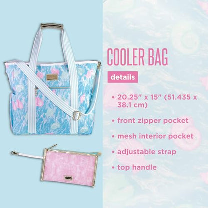 Lilly Pulitzer Beach and Picnic Cooler, Insulated Bag with Adjustable Shoulder Strap and Zipper, Soft Cooler - color: Shelden