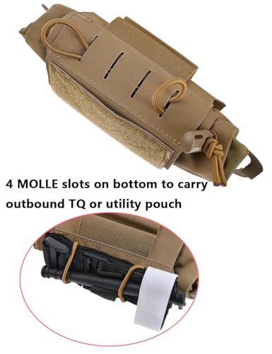 SABADO Rapid/Quick Deploy First Aid Kit Pack Tactical IFAK Pouch Two-Piece System Med Roll Carrier Hypalon Handle Outdoor Sport Hunting Bag - color: Coyote Brown
