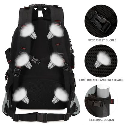 Nerlion 40L Hiking Backpack Travel Backpack for Men Women Camping Waterproof Outdoor Hiking Daypack Lightweight Backpack (Light Gray) - color: A8- Light Gray