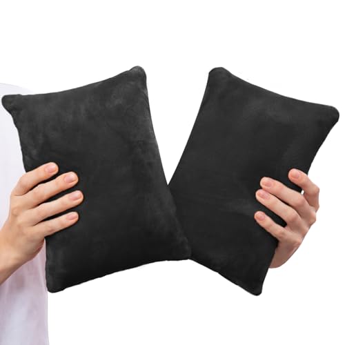 1 MIDDLE ONE 2 Pack Small Pillow, Memory Foam Mini Pillow 11 X 7 Inches for Travel, Sleeping, Nap and Neck, Knee, Lumbar Support, Tiny Cushion for Pet, Dogs (Black) - color: Black, size: 11x7 inch