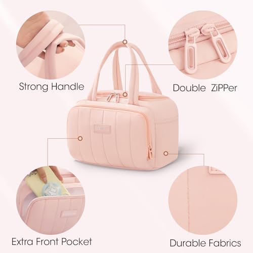 Lunch Box for Women 7L Soft Insulated Lunch Bag Reusable Leakproof Lunch Cooler for Work Meal Picnic Hiking Camping Pink - color: Pink