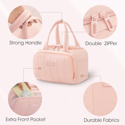 Lunch Box for Women 7L Soft Insulated Lunch Bag Reusable Leakproof Lunch Cooler for Work Meal Picnic Hiking Camping Pink - color: Pink