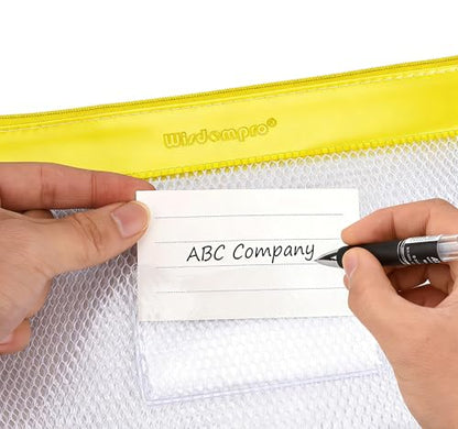 Wisdompro Zipper Pouch, 4 Packs Durable Letter Size Waterproof Mesh File Bag, Document Organizer - Purple/Yellow - color: Purple/Yellow
